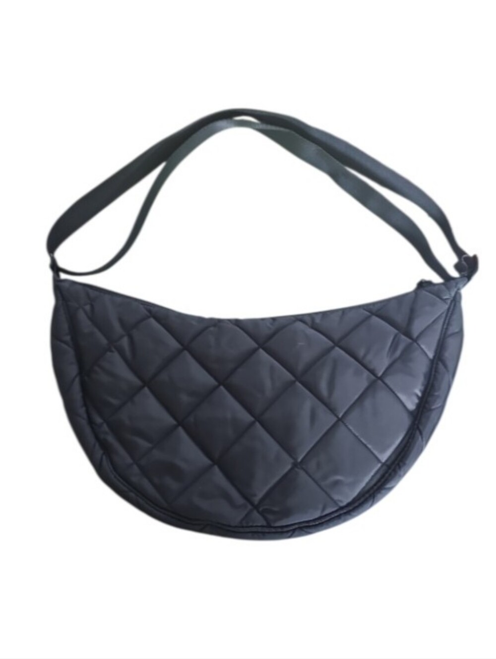 Uniqlo Black Quilted Crescent Shoulder Bag Crossbody Puffer Minimalist Y2K